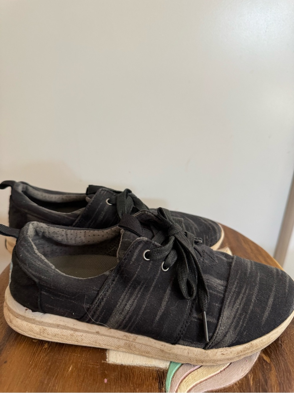 Toms Black Women's Lace-Up Canvas Sneakers